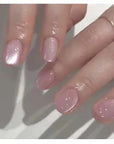 24Pcs Nude Pink Short Round Press-On Nails