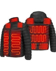 Men Winter Warm USB Heating Jackets Smart Thermostat Pure Color Hooded Heated Clothing Waterproof Warm Jackets