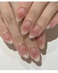 24Pcs Nude Pink Short Round Press-On Nails