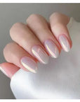 24Pcs Nude Pink Short Round Press-On Nails