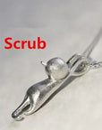 Silver Cat Pendant Necklace Jewelry