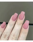 24Pcs Nude Pink Short Round Press-On Nails