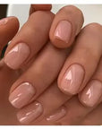 24Pcs Nude Pink Short Round Press-On Nails