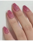 24Pcs Nude Pink Short Round Press-On Nails