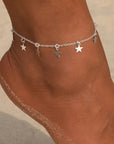 Gold Pentagram Anklet Jewelry