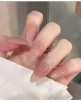 24Pcs Nude Pink Short Round Press-On Nails