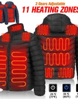 Men Winter Warm USB Heating Jackets Smart Thermostat Pure Color Hooded Heated Clothing Waterproof Warm Jackets
