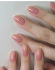 24Pcs Nude Pink Short Round Press-On Nails