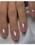 24Pcs Nude Pink Short Round Press-On Nails