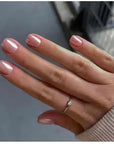 24Pcs Nude Pink Short Round Press-On Nails