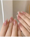 24Pcs Nude Pink Short Round Press-On Nails
