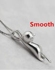Silver Cat Pendant Necklace Jewelry
