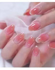 24Pcs Nude Pink Short Round Press-On Nails