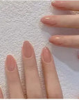 24Pcs Nude Pink Short Round Press-On Nails