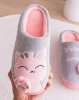 Winter Home Slippers Cute Cartoon Cat
