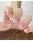 24Pcs Nude Pink Short Round Press-On Nails