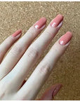 24Pcs Nude Pink Short Round Press-On Nails