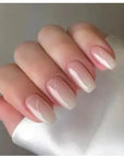 24Pcs Nude Pink Short Round Press-On Nails