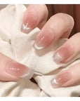 24Pcs Nude Pink Short Round Press-On Nails