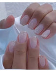 24Pcs Nude Pink Short Round Press-On Nails