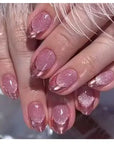 24Pcs Nude Pink Short Round Press-On Nails