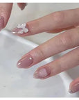24Pcs Nude Pink Short Round Press-On Nails