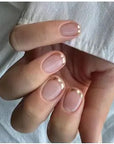 24Pcs Nude Pink Short Round Press-On Nails