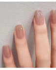 24Pcs Nude Pink Short Round Press-On Nails