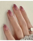 24Pcs Nude Pink Short Round Press-On Nails