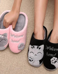 Winter Home Slippers Cute Cartoon Cat