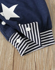 Newborn Baby Boy Clothes Long Sleeve Tops + Suspender Pants + Hat
