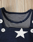 Newborn Baby Boy Clothes Long Sleeve Tops + Suspender Pants + Hat