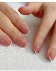 24Pcs Nude Pink Short Round Press-On Nails
