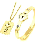 Titanium Steel Concentric Lock Key  Jewelry Set