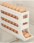 4-Layer Automatic Egg Roller Tray – Large Capacity Refrigerator Storage Box