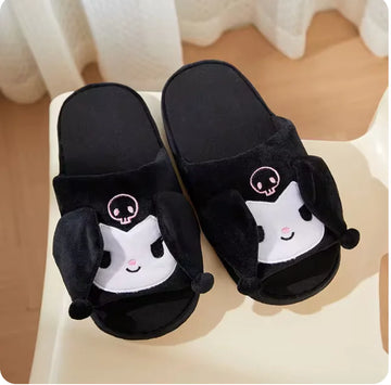 Sanrio Slippers with Moving Ears – Kuromi & Cinnamoroll, Anti-Slip