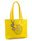 Sprout Leather Tote -Lemon