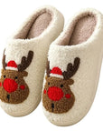 New Christmas Elk Cotton Slippers