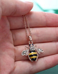 Bee Pendant With Feature Wings And Chain