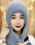 Ladies Winter Integrated Hat Scarf