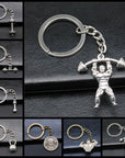 Fitness Weightlifting Film Pendant Keychain Gift