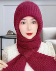 Ladies Winter Integrated Hat Scarf