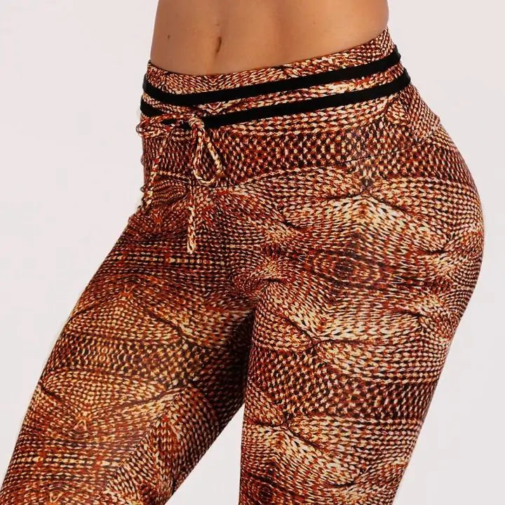 High Waist Royalty Print Fitness Leggings