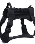 Nylon Tactical Dog Harness with Handle & Bungee Leash for Large Dogs