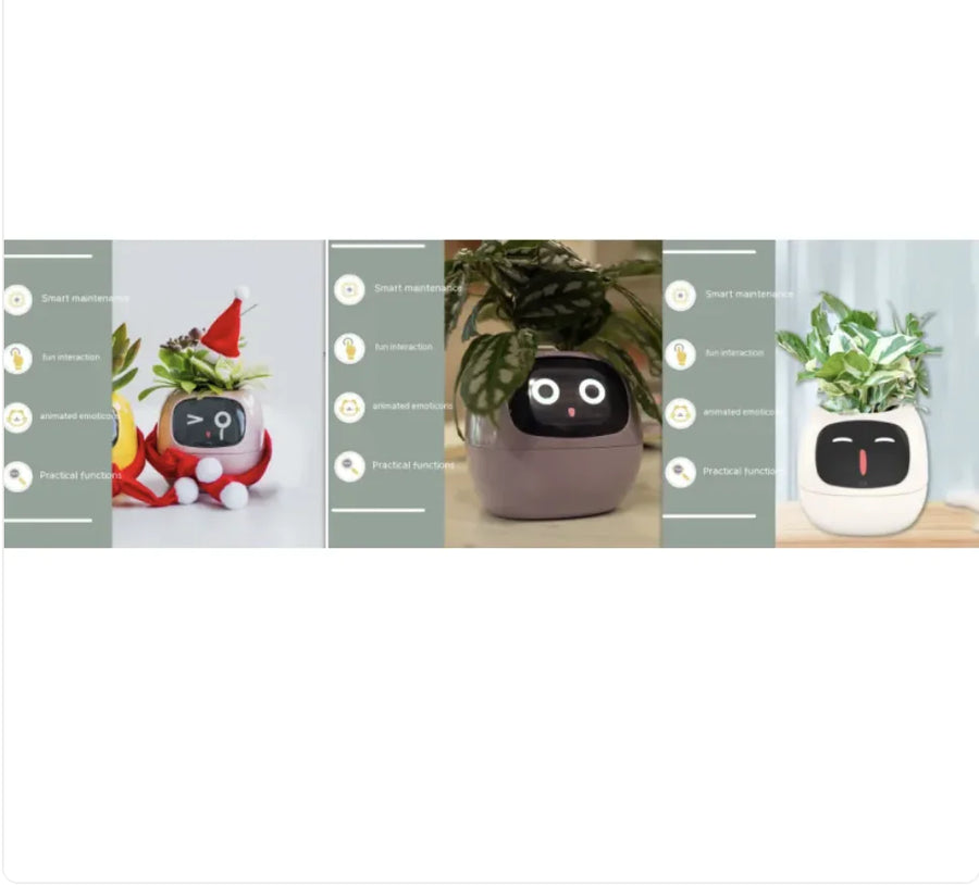 Smart Planter with AI: 49 Expressions, 7 Sensors for Easy Plant Care