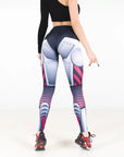 PureGem Cyberwomen Print Push-Up Fitness Leggings