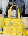 Sprout Leather Tote -Lemon