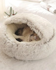 Winter Long Plush Cat Bed