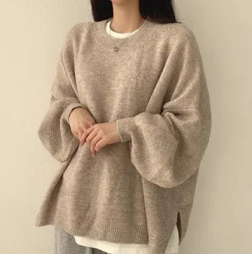 Crew Neck Pullover Sweater For Women