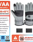 Heated Waterproof Motorcycle Gloves – Battery-Powered, Touchscreen, Winter Ski and Racing Gloves